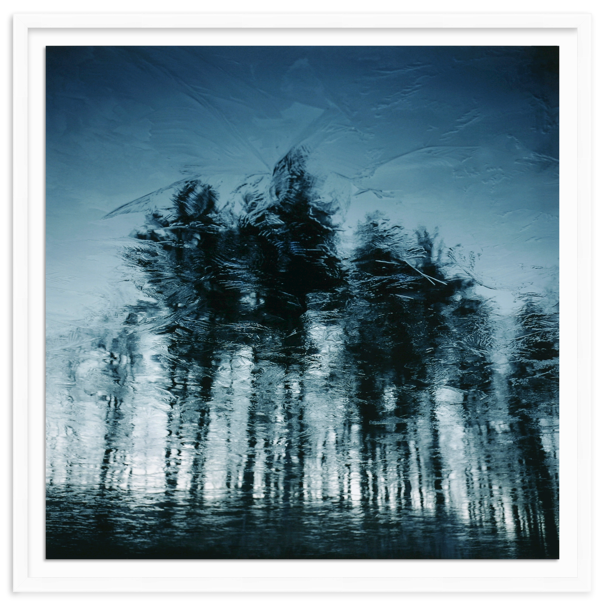 Irvine Slim (Medium) / Float Mount | White frame with nature art