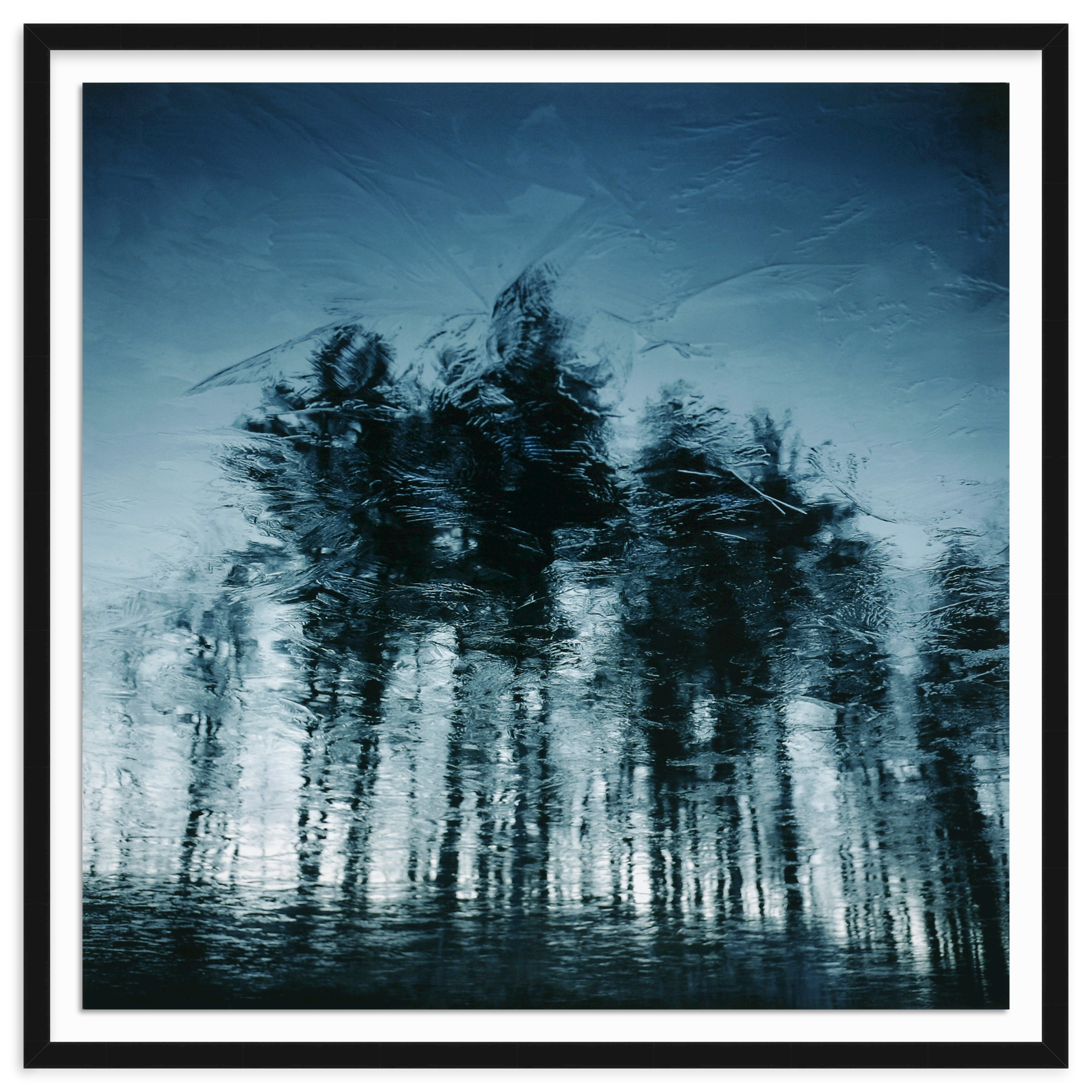 Mercer Slim (Medium) / Float Mount | Black frame with nature art