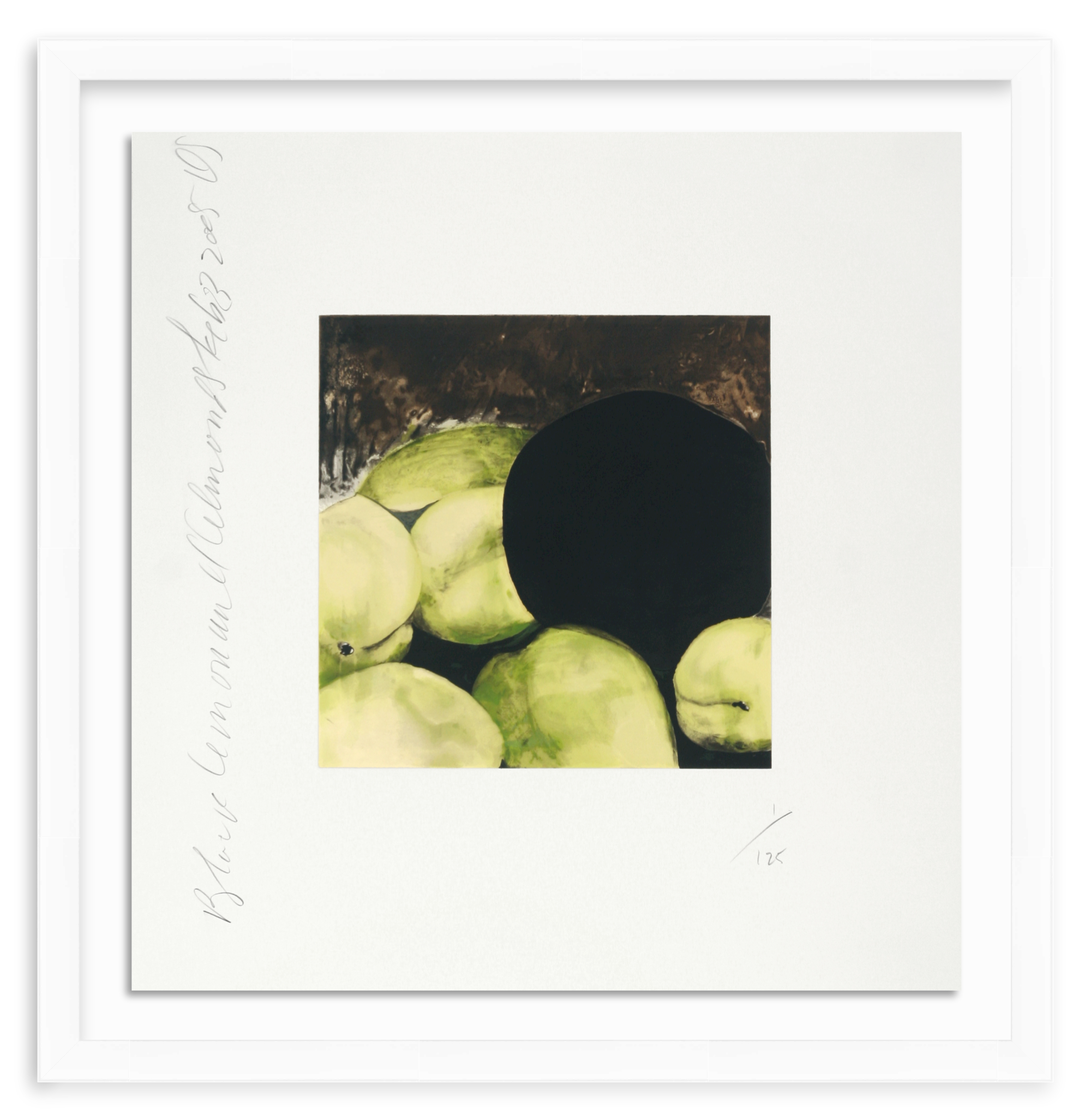 Irvine Slim (Medium) / Float Mount With Mat lemon and almond still life white frame