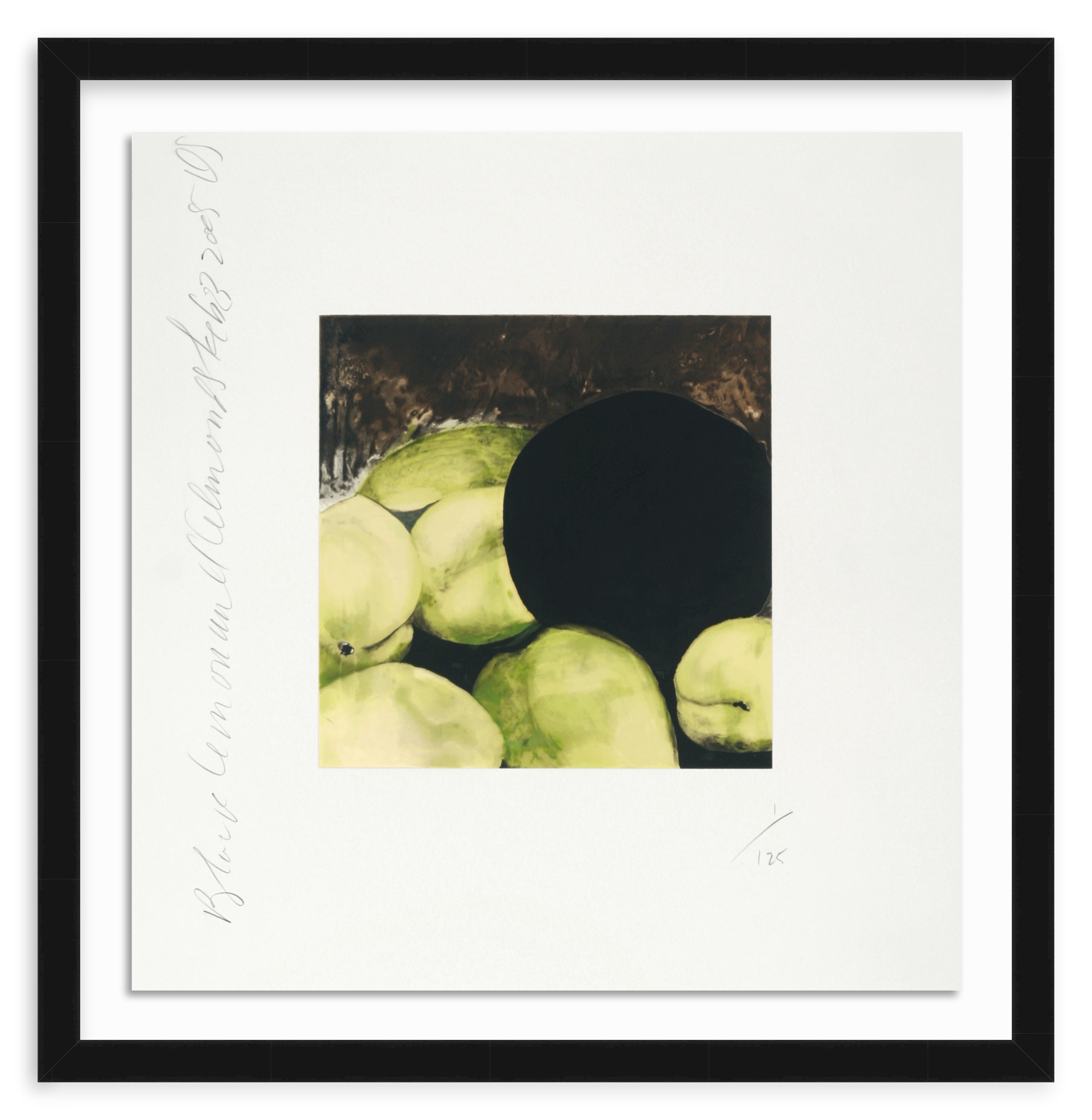 Mercer Slim (Medium) / Float Mount With Mat Fruit Still Life still life in black frame