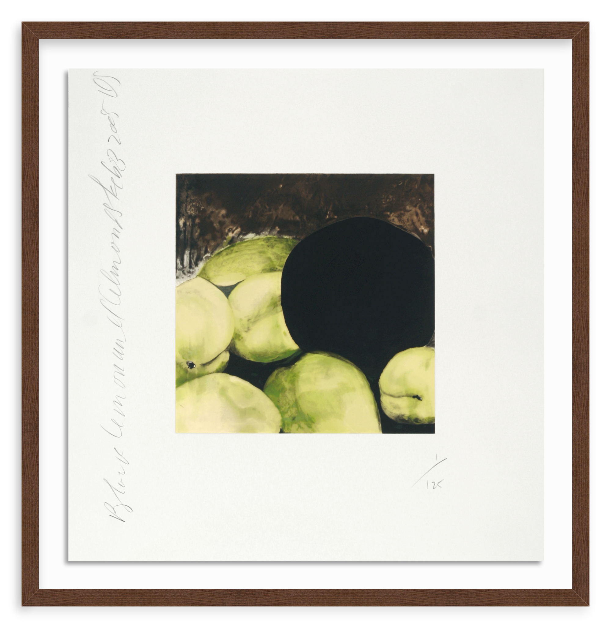 Walnut Gallery / Float Mount With Mat Fruit Still Life hardwood frame float mount